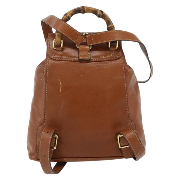 Gucci Vintage Bamboo Backpack Leather
