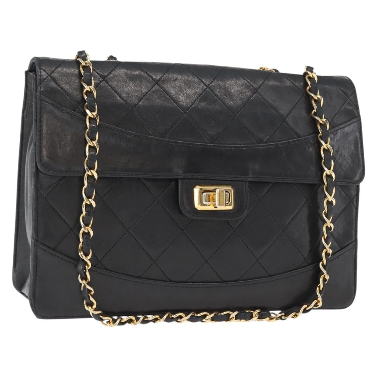 Chanel Vintage Mademoiselle Lock Trapezoid Flap Bag Quilted Lambskin Medium - image 1
