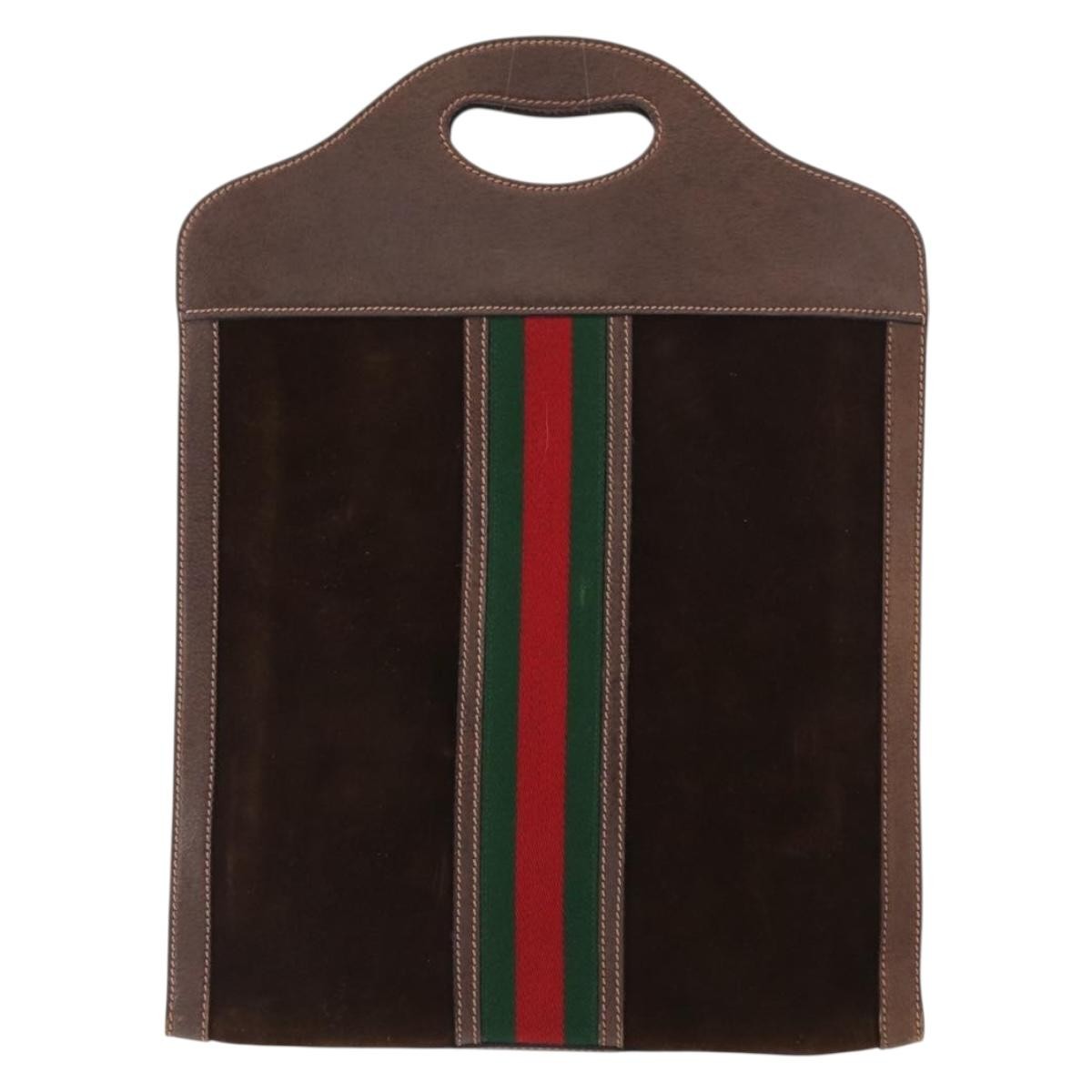 Gucci Vintage Web Sherry Line Handbag Suede - image 1