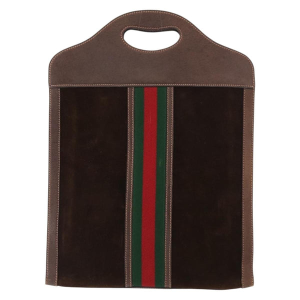 Gucci Vintage Web Sherry Line Handbag Suede - image 1
