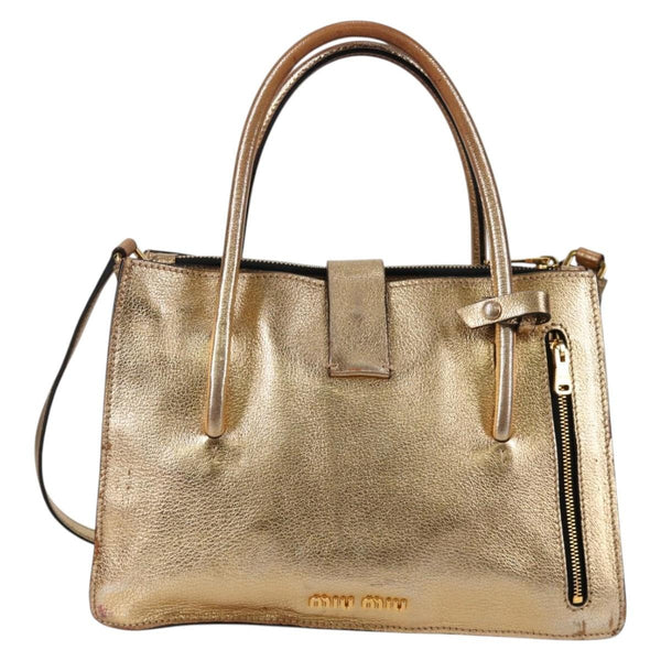 Miu Miu Madras Convertible Compartment Tote Leather Medium