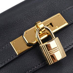 Hermes Kelly Handbag Blue Courchevel with Gold Hardware 32 - image 7
