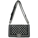 Chanel Boy Flap Bag Sequin Quilted Calfskin Old Medium - image 1