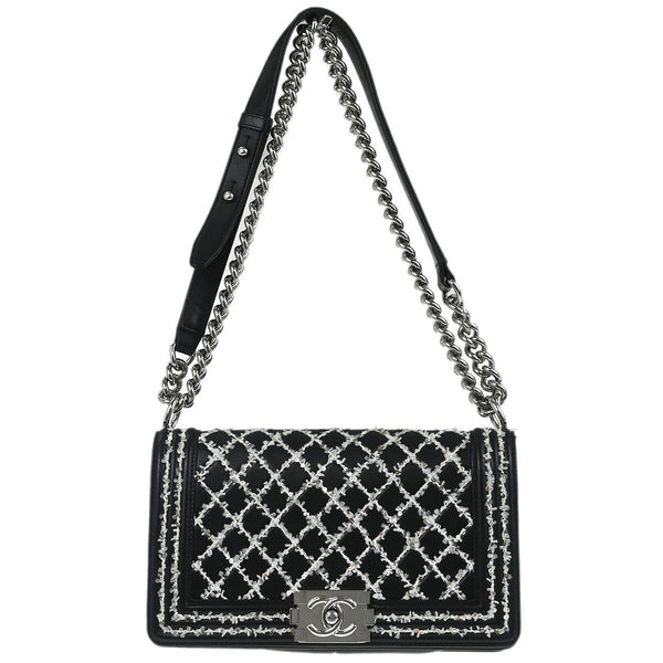 Chanel Boy Flap Bag Sequin Quilted Calfskin Old Medium - image 1