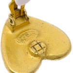 Chanel Vintage CC Heart Clip-On Earrings Metal Small - image 3