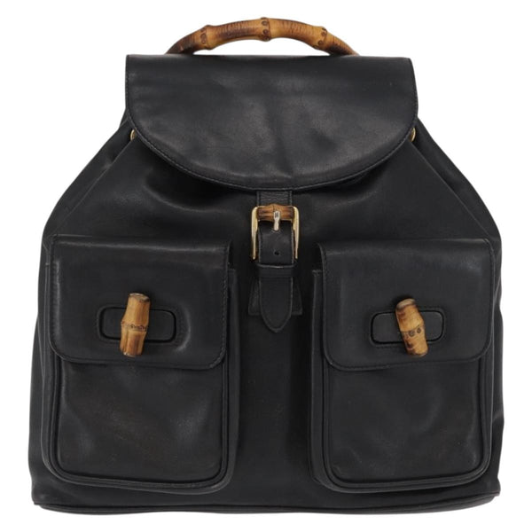 Gucci Vintage Bamboo Backpack Leather - image 1