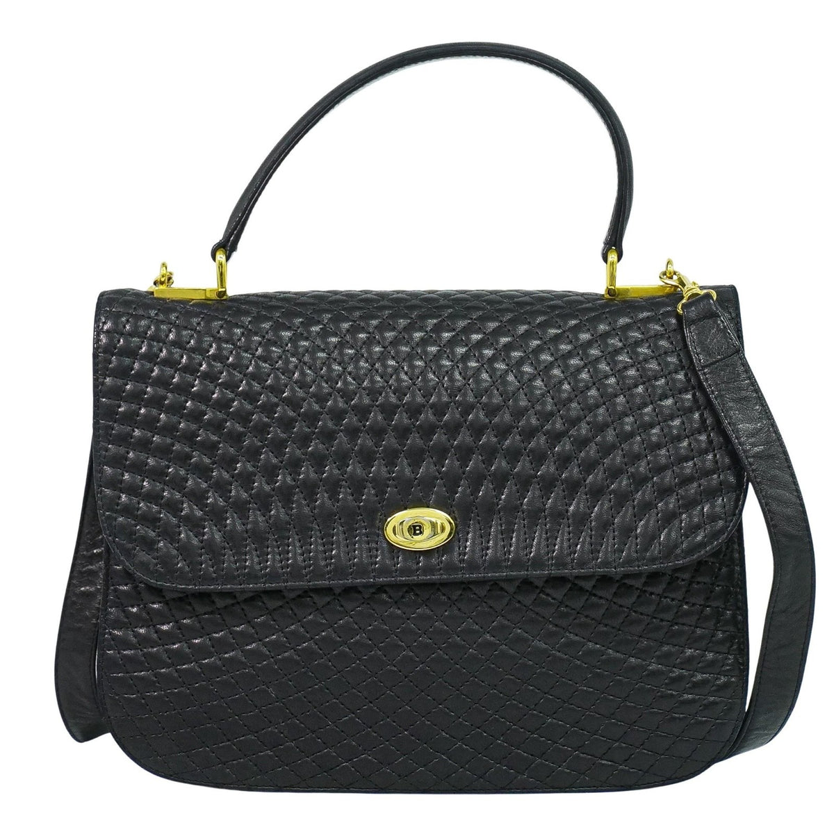 Bally Vintage Handbag Quilted Leather - image 1