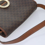 Celine Vintage Macadam Circle Logo Shoulder Bag Canvas and Leather - image 15