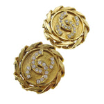 Chanel CC Button Clip-On Earrings Metal with Faux Pearl - image 2