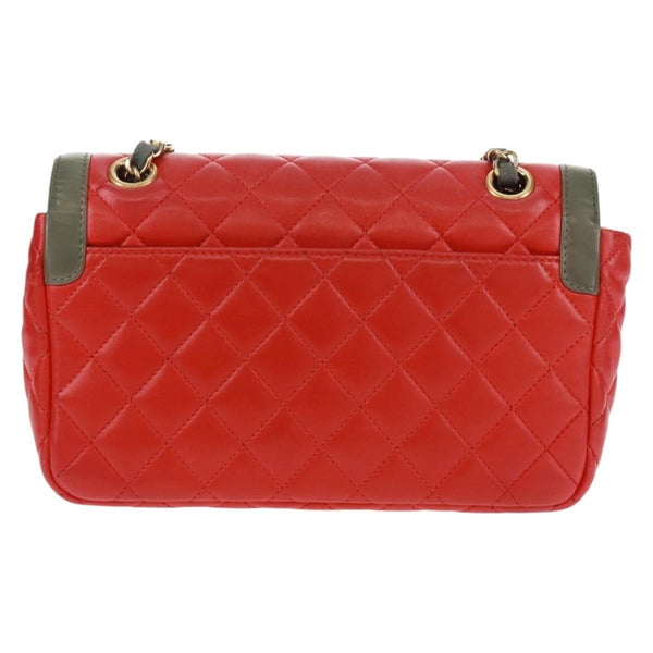 Chanel Two Tone Flap Bag Quilted Lambskin Small