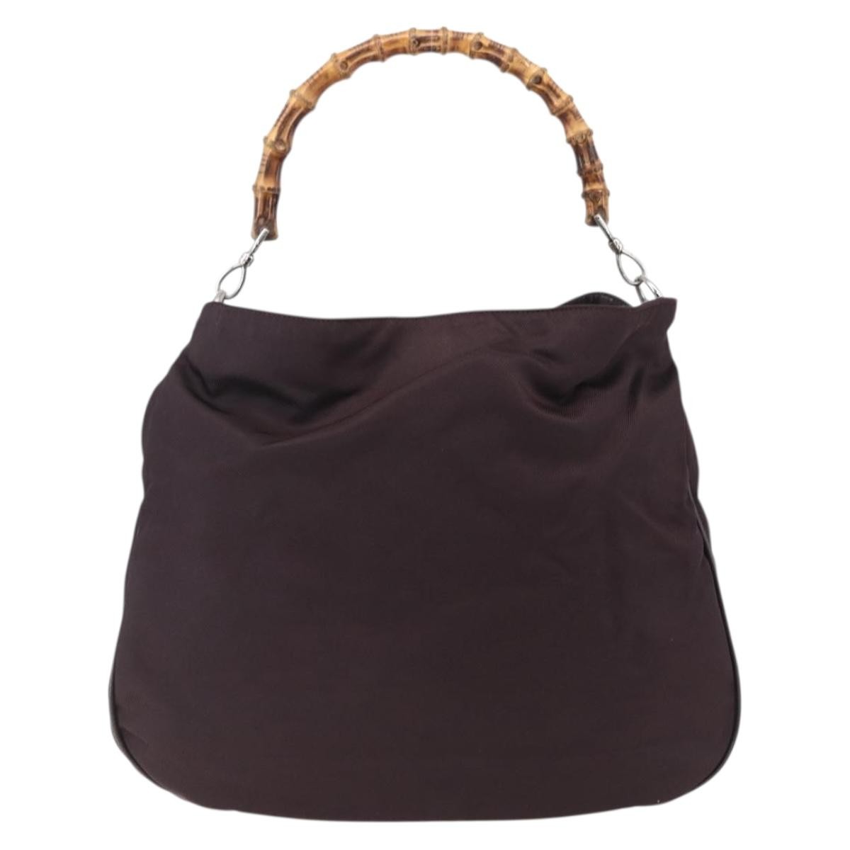 Gucci Vintage Bamboo Handle Bag Nylon - image 1