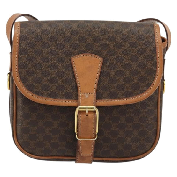 Celine Vintage Macadam Shoulder Bag Canvas and Leather - image 1
