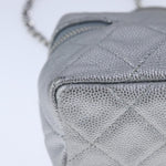 Chanel Classic Vanity Case with Chain Quilted Caviar Mini - image 17
