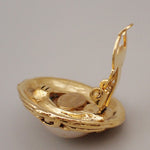 Chanel Vintage Round Clip-On Earrings Metal with Faux Pearl - image 7