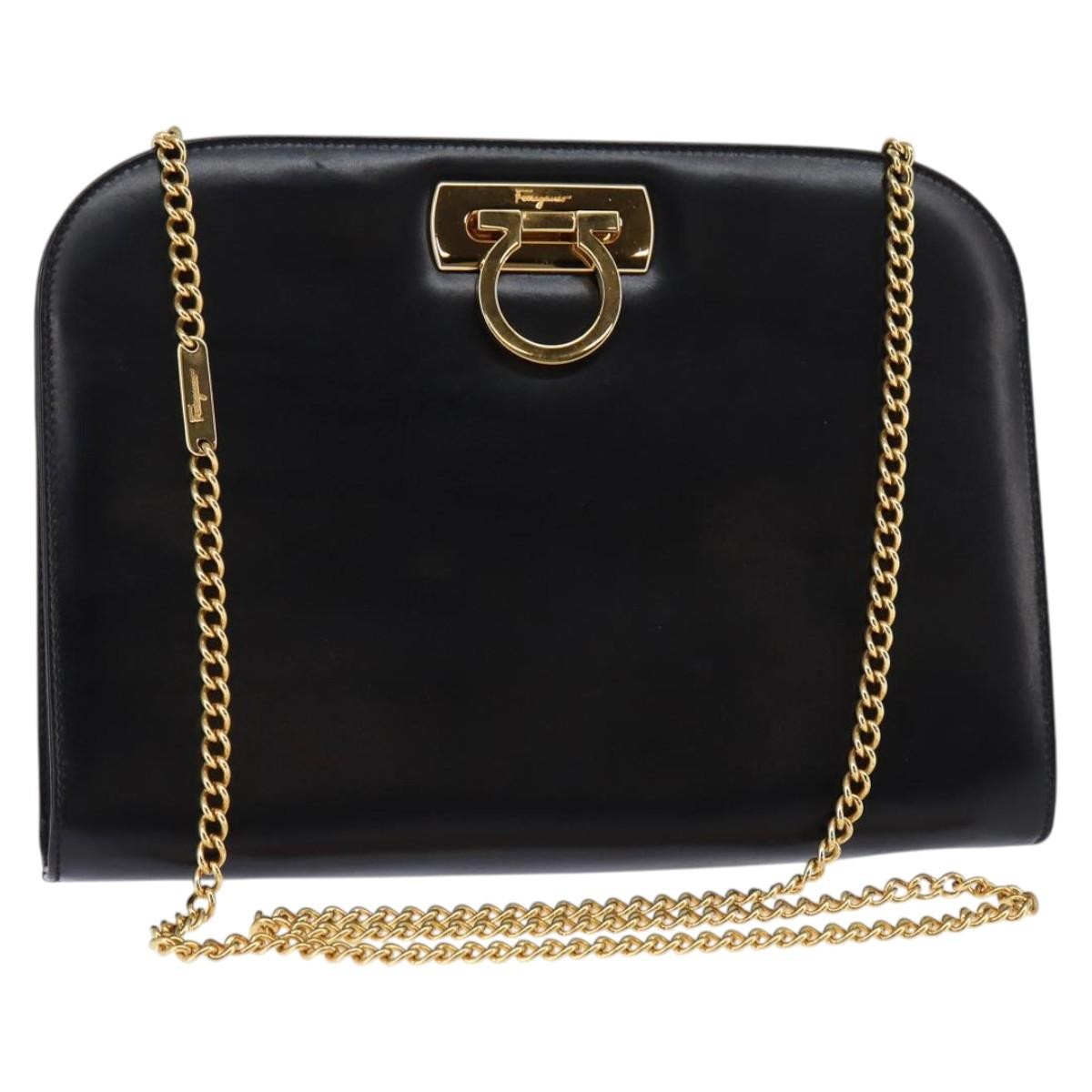 Salvatore Ferragamo Vintage Gancini Chain Shoulder Bag Leather Small - image 1