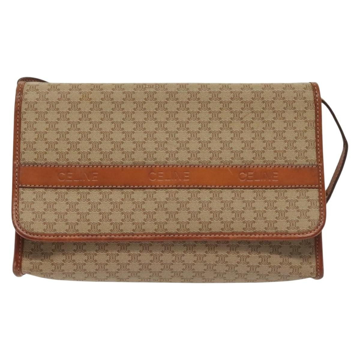 Celine Vintage Macadam Shoulder Bag Canvas and Leather - image 1
