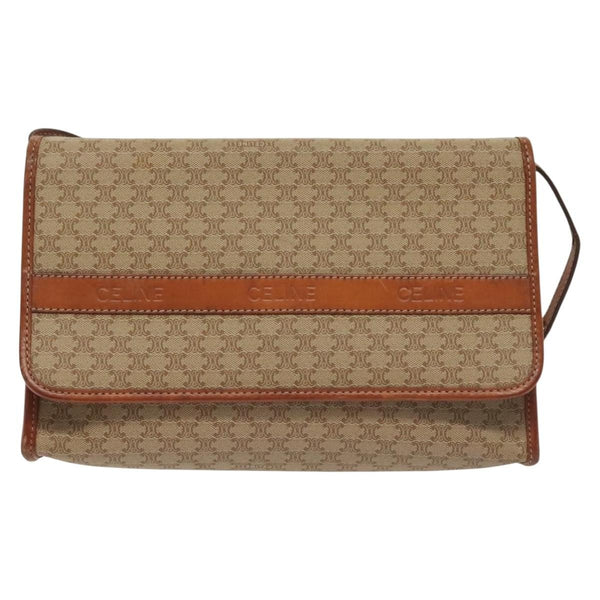 Celine Vintage Macadam Shoulder Bag Canvas and Leather - image 1