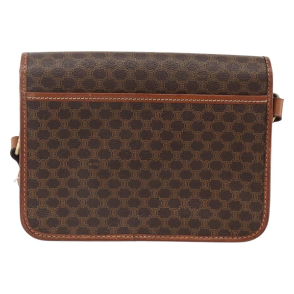 Celine Vintage Macadam Shoulder Bag Canvas and Leather