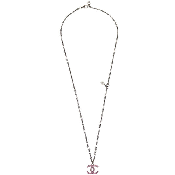 Chanel Vintage CC Pendant Long Necklace Metal - image 1