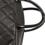 Chanel Embossed Logo Bowler Bag Quilted Caviar Small - image 6