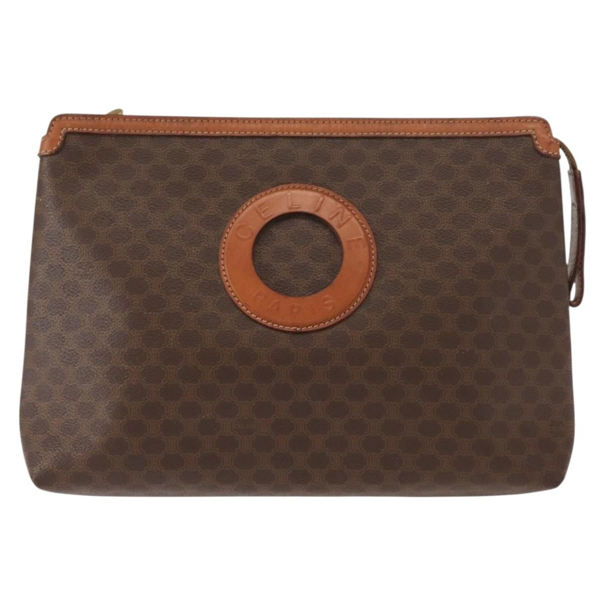 Celine Circle Logo Macadam Pouch Canvas and Leather - image 1