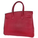 Hermes Birkin Handbag Red Courchevel with Gold Hardware 30 - image 2