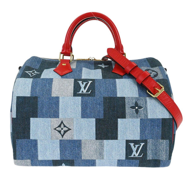 Louis Vuitton Speedy Bandouliere Bag Damier and Monogram Patchwork Denim 30 - image 1
