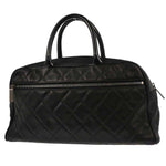 Chanel Embossed Logo Bowler Bag Quilted Caviar Small - image 2