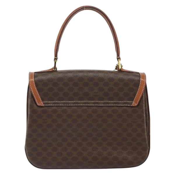 Celine Vintage Convertible Top Handle Bag Macadam Coated Canvas Medium