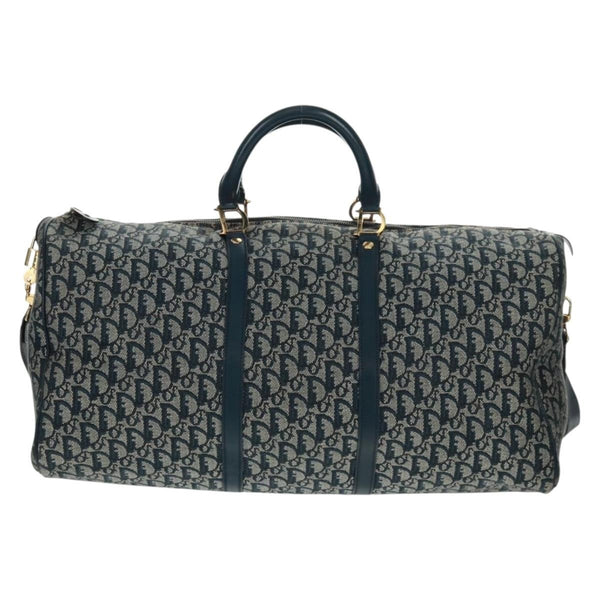 Christian Dior Vintage Trotter Boston Bag Diorissimo Canvas Medium