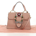 Miu Miu Madras Crystal Buckle Shoulder Bag Leather Small - image 14
