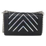 Chanel Boy Flap Bag Chevron Lambskin with Holographic PVC Old Medium - image 2