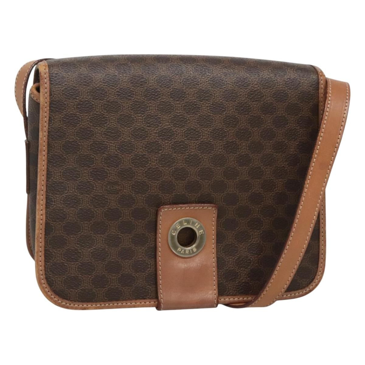 Celine Vintage Macadam Shoulder Bag Canvas and Leather - image 1