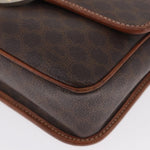 Celine Vintage Macadam Circle Logo Shoulder Bag Canvas and Leather - image 9
