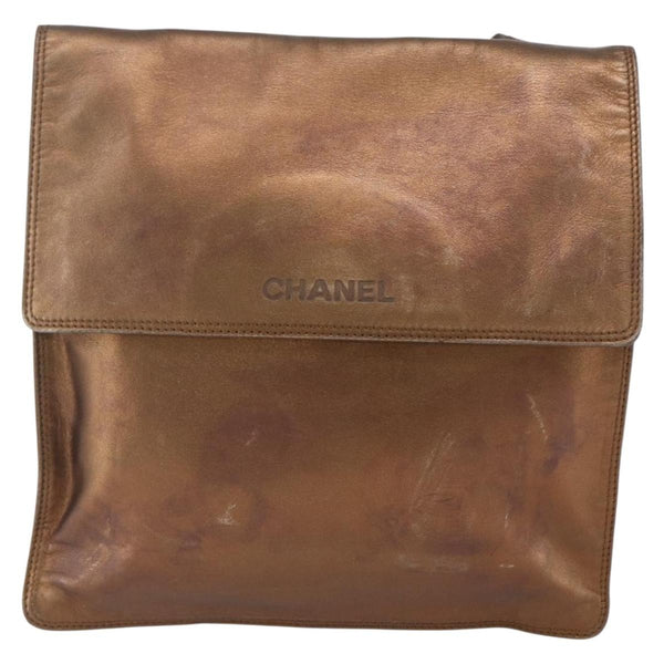 Chanel Vintage Logo Flap Messenger Bag Leather Medium - image 1