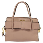 Miu Miu Madras Fiocco Bow Tote Leather Small - image 1