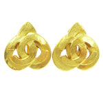 Chanel Vintage CC Heart Clip-On Earrings Metal Small - image 1