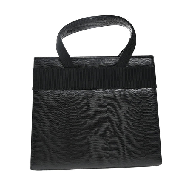 Salvatore Ferragamo Convertible Vara Bow Tote Lizard Embossed Leather Small