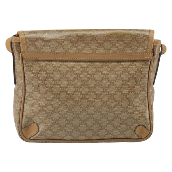 Celine Vintage Macadam Shoulder Bag Canvas and Leather