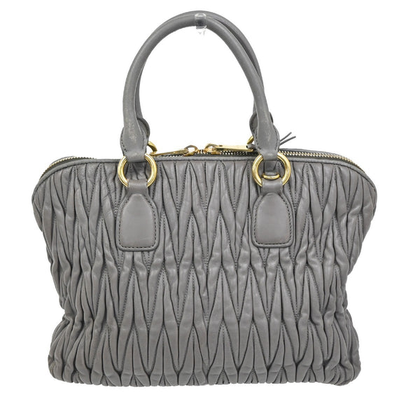 Miu Miu Madras Bowler Bag Matelasse Leather Medium