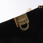 Salvatore Ferragamo Gancini Chain Shoulder Bag Suede - image 12