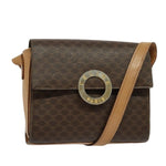 Celine Vintage Macadam Circle Logo Shoulder Bag Canvas and Leather - image 1