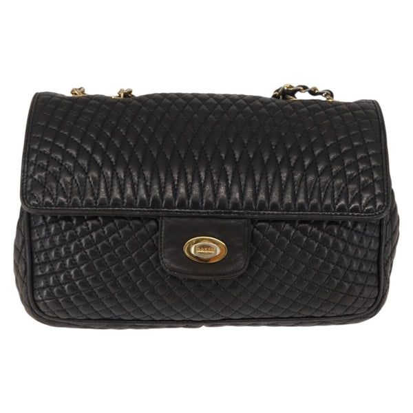Bally Vintage Chain Shoulder Bag Quilted Leather - image 1