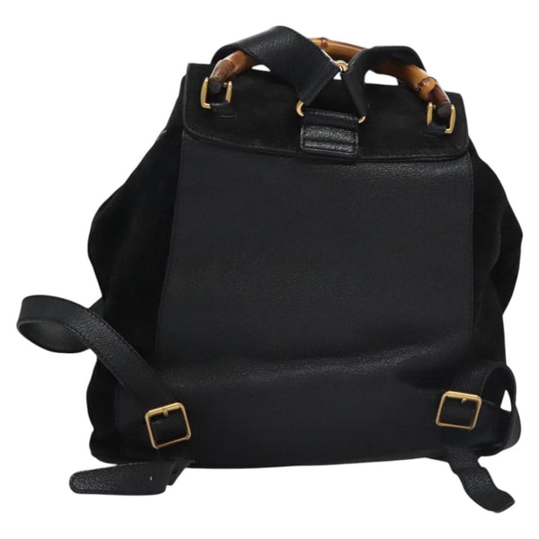 Gucci Vintage Bamboo Backpack Suede and Leather