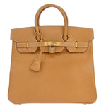 Hermes HAC Birkin Bag Brown Vache Natural with Gold Hardware 32 - image 1
