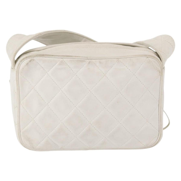 Chanel Vintage Diamond CC Slit Pocket Camera Bag Quilted Leather Small