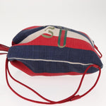 Gucci Logo Drawstring Backpack Striped Canvas Large - image 4