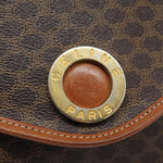 Celine Vintage Macadam Circle Logo Shoulder Bag Canvas and Leather - image 13