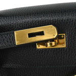 Hermes Kelly Handbag Black Ardennes with Gold Hardware 32 - image 14