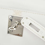 Hermes Kelly Handbag White Epsom with Palladium Hardware 28 - image 4
